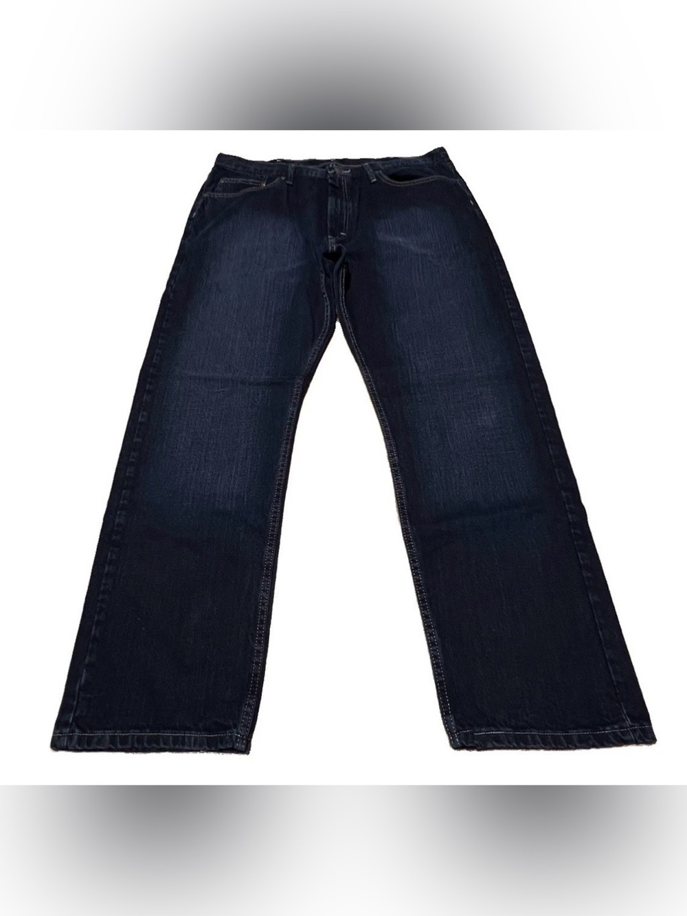 Wrangler Jeans Mid Rise Straight Leg Cotton Dark Blue Jeans Mens Size 40x30